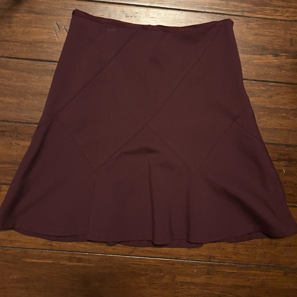 White House Black Market Asymmetrical Burgundy Skirt